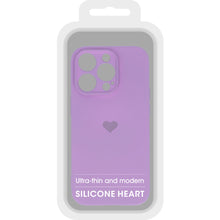 Заредете изображение във визуализатора на галерията – Vennus Silicone Heart Case for Iphone 14 Pro Max design 1 purple

