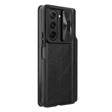 Заредете изображение във визуализатора на галерията – Nillkin Qin Leather Pro Samsung Galaxy Z Fold 5 Leather Flip Case with Camera Cover - Black
