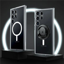 Заредете изображение във визуализатора на галерията – Spigen Ultra Hybrid OneTap Ring Case with MagSafe for Samsung Galaxy S24 Ultra - Transparent and White
