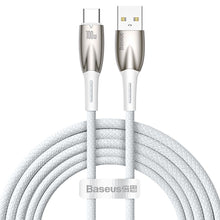 Заредете изображение във визуализатора на галерията – BASEUS cable USB A to Type C Power Delivery 100W Glimmer Series CADH000602 2m white
