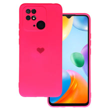 Заредете изображение във визуализатора на галерията – Vennus Silicone Heart Case for Xiaomi Redmi 10C design 1 fuchsia
