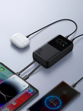 Заредете изображение във визуализатора на галерията – Joyroom powerbank 30W 10000mAh with built-in Lightning and USB-C cables black (JR-PBC06)
