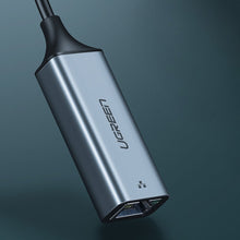 Заредете изображение във визуализатора на галерията – Ugreen external network adapter RJ45 - USB Type C (1000 Mbps / 1 Gbps) Gigabit Ethernet gray (CM199)
