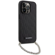 Заредете изображение във визуализатора на галерията – Original Pouch KARL LAGERFELD hardcase Saffiano Monogram Chain KLHCP14LSACKLHPK for Iphone 14 Pro black
