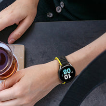 Заредете изображение във визуализатора на галерията – Universal Magnetic Samsung Galaxy Watch 3 45mm / S3 / Huawei Watch Ultimate / GT3 SE 46mm Dux Ducis Strap (22mm LD Version) - Black / Yellow
