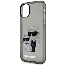 Заредете изображение във визуализатора на галерията – Karl Lagerfeld KLHCN61HNKCTGK iPhone 11 / Xr 6.1" black/black hardcase Gliter Karl&amp;Choupette
