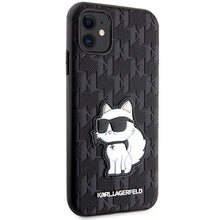 Заредете изображение във визуализатора на галерията – Original Pouch KARL LAGERFELD Saffiano Monogram Choupette KLHCN61SAKHPCK for Iphone 11/ Xr Black
