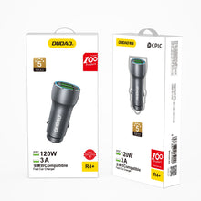 Заредете изображение във визуализатора на галерията – Dudao fast car charger 2 x USB 3A 18W gray (R4+)
