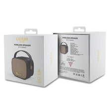 Заредете изображение във визуализатора на галерията – Guess Bluetooth speaker GUWSB2P4SMK Speaker mini black/black 4G Leather Script Logo with Strap
