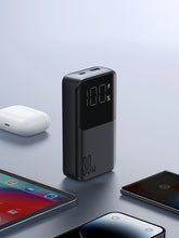 Заредете изображение във визуализатора на галерията – Joyroom powerbank 30W 10000mAh with built-in Lightning and USB-C cables black (JR-PBC06)
