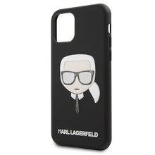 Заредете изображение във визуализатора на галерията – Original Pouch KARL LAGERFELD - Iconic Karl Embossed &amp; Glitter Case KLHCN61GLBK - Iphone 11 Black
