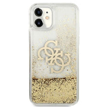 Заредете изображение във визуализатора на галерията – Original Case GUESS hardcase 4G Big Liquid Glitter GUHCN61LG4GGO for Iphone 11/ Xr Gold
