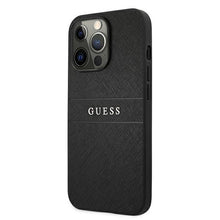 Заредете изображение във визуализатора на галерията – Guess GUHCP13LPSASBBK iPhone 13 Pro / 13 6,1" czarny/black Saffiano Strap
