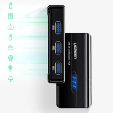 Заредете изображение във визуализатора на галерията – Ugreen 20265 USB-A / RJ45 1000 Mbps HUB 3x USB 3.0 network adapter - black
