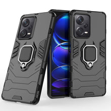Заредете изображение във визуализатора на галерията – Ring Armor case for Xiaomi Redmi Note 12 Pro+ armored cover magnetic holder ring black
