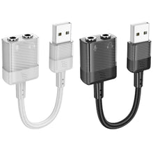 Заредете изображение във визуализатора на галерията – HOCO adaptor AUX USB to 2x Jack 3,5mm (female) Spirit LS37 grey
