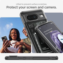 Заредете изображение във визуализатора на галерията – Spigen Ultra Hybrid case for Google Pixel 8 - dark gray (Zero One pattern)
