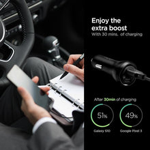 Заредете изображение във визуализатора на галерията – Spigen STEADIBOOST F31QC 2-PORT CAR CHARGER PD27W/QC3.0 BLACK
