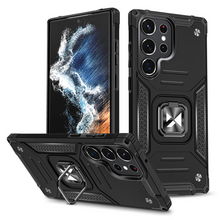 Заредете изображение във визуализатора на галерията – Wozinsky Ring Armor case for Samsung Galaxy S23 Ultra armored cover magnetic holder ring black
