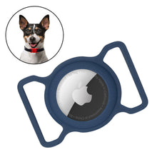 Заредете изображение във визуализатора на галерията – Silicone flexible cover pet dog cat collar loop case for Apple AirTag navy blue
