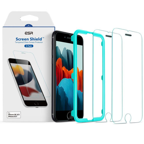 TEMPERED GLASS ESR SCREEN SHIELD 2-PACK IPHONE 7/8 / SE 2020/2022 CLEAR