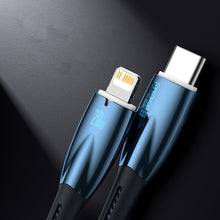 Заредете изображение във визуализатора на галерията – Baseus Glimmer Series fast charging cable USB-A - USB-C 100W 480Mbps 1m black
