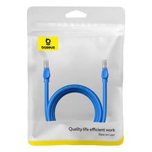 Заредете изображение във визуализатора на галерията – Baseus High Speed ​​Cat 6 RJ-45 1000Mb/s Ethernet cable 3m round - blue
