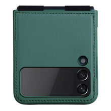 Заредете изображение във визуализатора на галерията – Nillkin Qin Vegan Leather Case for Samsung Galaxy Z Flip 4 cover made of ecological leather stand dark green
