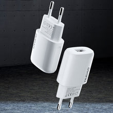 Заредете изображение във визуализатора на галерията – Dudao USB-A 7.5W wall charger + USB-A - Micro-USB cable 1m white (A1sEUM)
