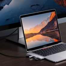 Заредете изображение във визуализатора на галерията – HUB Ugreen CM380 2xUSB C - HDMI/2xUSB 3.0/SD TF/USB C PD - gray

