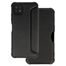 Заредете изображение във визуализатора на галерията – Razor Carbon Book Case for Samsung Galaxy A22 5G black

