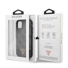 Заредете изображение във визуализатора на галерията – Original Case GUESS 4G Triangle Collection Hardcase GUHCN61PU4GHBK for Iphone 11 Grey
