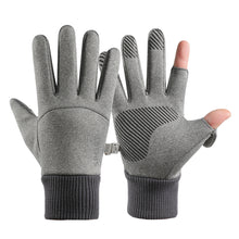 Заредете изображение във визуализатора на галерията – Men's insulated sports phone gloves - gray
