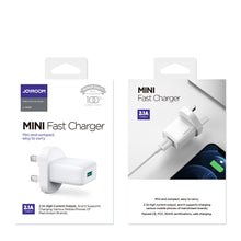 Заредете изображение във визуализатора на галерията – Joyroom USB wall charger 2.1 A UK plug white (L-1A101)
