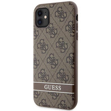 Заредете изображение във визуализатора на галерията – Guess GUHCN61P4SNW iPhone 11 / Xr brown/brown hardcase 4G Stripe
