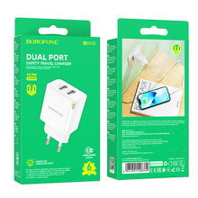 Заредете изображение във визуализатора на галерията – Borofone Wall charger BN15 Strong - 2xUSB - 2,1A white
