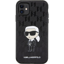 Заредете изображение във визуализатора на галерията – Original Pouch KARL LAGERFELD Saffiano Monogram Ikonik KLHCN61SAKHPKK for Iphone 11/ Xr Black
