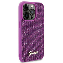 Заредете изображение във визуализатора на галерията – Guess Disco Metal Script case for iPhone 15 Pro - pink
