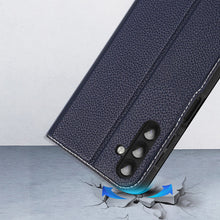 Заредете изображение във визуализатора на галерията – Dux Ducis Skin X2 case Samsung Galaxy A14 5G flip case wallet stand blue
