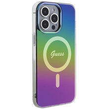 Заредете изображение във визуализатора на галерията – Guess IML Iridescent MagSafe case for iPhone 15 Pro - black
