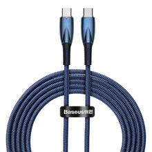 Заредете изображение във визуализатора на галерията – Baseus Glimmer Series cable with fast charging USB-C 480Mb/s PD 100W 2m blue
