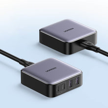 Заредете изображение във визуализатора на галерията – Ugreen Nexode fast desktop charger GaN 2xUSB-C / 2xUSB-A 65W gray (CD327)
