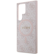 Заредете изображение във визуализатора на галерията – Guess 4G Collection Leather Metal Logo MagSafe Case for Samsung Galaxy S24 Ultra - Pink
