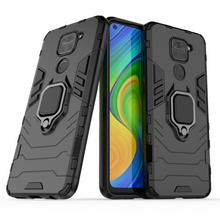 Заредете изображение във визуализатора на галерията – Ring Armor Case Kickstand Tough Rugged Cover for Xiaomi Redmi 10X 4G / Xiaomi Redmi Note 9 black
