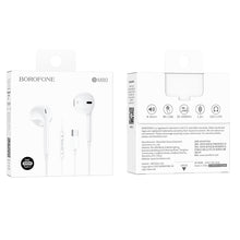 Заредете изображение във визуализатора на галерията – Borofone Earphones BM80 Magnificent with microphone Type C white
