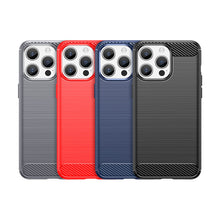Заредете изображение във визуализатора на галерията – Flexible carbon pattern case for iPhone 15 Pro Max Carbon Case - blue
