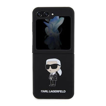 Заредете изображение във визуализатора на галерията – Karl Lagerfeld KLHCZF5SNIKBCK Z Flip5 hardcase black/black Silicone Ikonik
