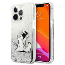 Заредете изображение във визуализатора на галерията – Karl Lagerfeld KLHCP13LGCFS iPhone 13 Pro / 13 6,1" srebrny/silver hardcase Liquid Glitter Choupette Fun
