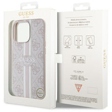 Заредете изображение във визуализатора на галерията – Guess GUHMP13XP4RPSP iPhone 13 Pro Max 6.7" pink/pink hardcase 4G Printed Stripes MagSafe
