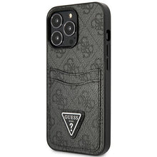 Заредете изображение във визуализатора на галерията – Guess GUHCP13LP4TPK iPhone 13 Pro / 13 6.1" black/black hardcase 4G Triangle Logo Cardslot
